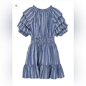 Habitual Blue and White Striped Kids Dress